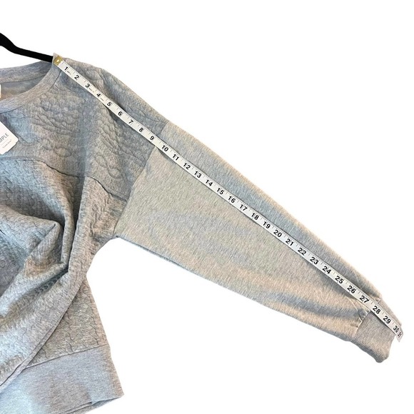 NWT Simple By Suzanne Betro Heather Gray Cable Knit Sweatshirt 2XL - Picture 9 of 14